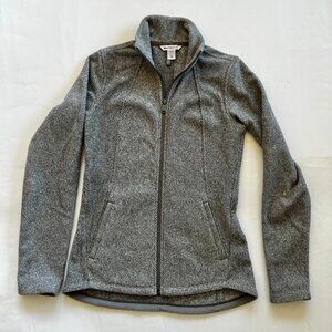 Athleta STROLL Fleece Full Zip Jacket Egret Gray Size XXS